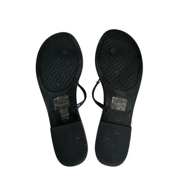 Tory Burch Black Sandals with Gold Accent - Picture 9 of 9